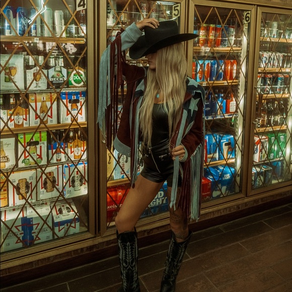 American Flag Fringe Jacket